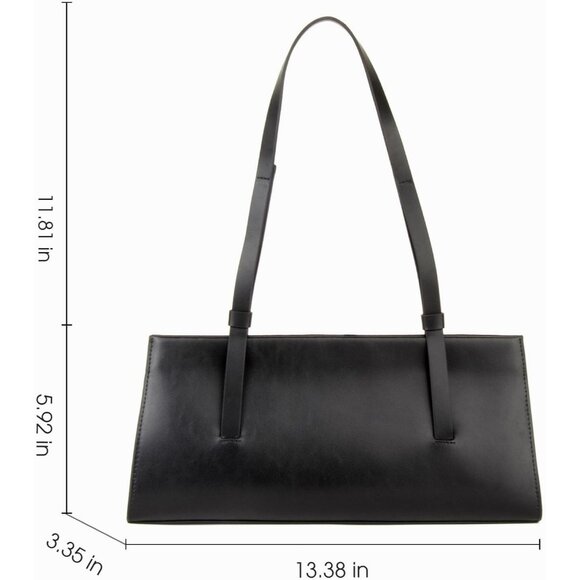 Women’s Black Genuine Leather Trendy Shoulder Bag Small Handbag & Clutch - Picture 2 of 6